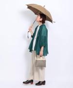 うさぎのたすき/折り畳み日傘/麻無地サンドベージュ